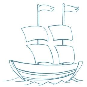 Раскраска Корабль Парусник