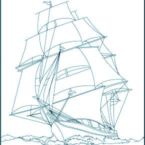 Раскраска Корабль Парусник