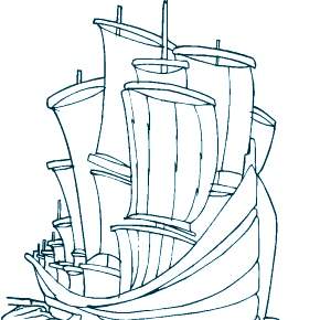 Раскраска Корабль Парусник