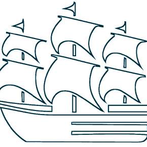 Раскраска Корабль Парусник