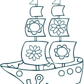 Раскраска Корабль Парусник