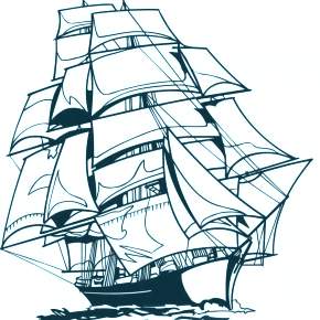 Раскраска Корабль Парусник