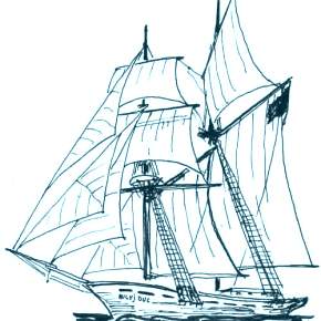 Раскраска Корабль Парусник