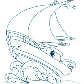 Раскраска Корабль Парусник