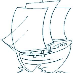 Раскраска Корабль Парусник