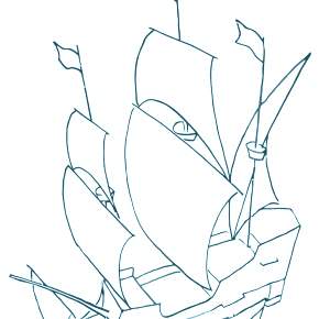 Раскраска Корабль Парусник