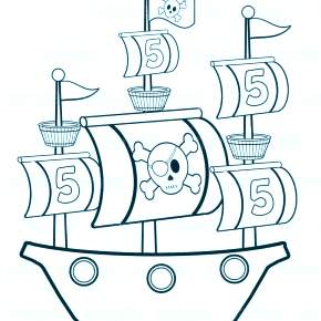 Раскраска Корабль Парусник