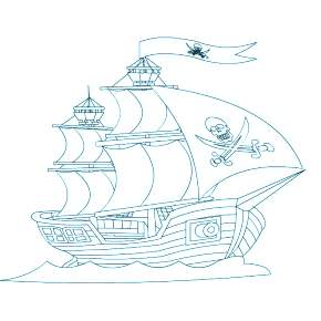 Раскраска Корабль Парусник