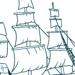 Раскраска Корабль Парусник