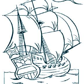 Раскраска Корабль Парусник