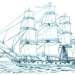 Раскраска Корабль Парусник
