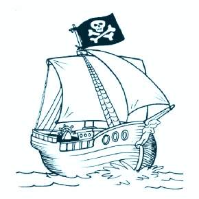 Раскраска Корабль Парусник