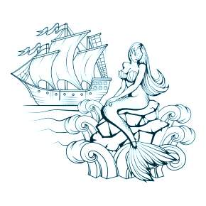 Раскраска Корабль Парусник