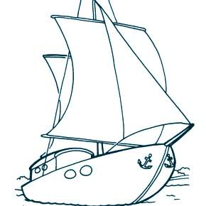 Раскраска Корабль Парусник