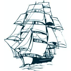 Раскраска Корабль Парусник
