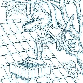 Раскраска Три поросенка Раскраска Три поросенка