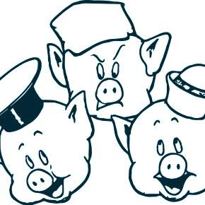 Раскраска Три поросенка Раскраска Три поросенка