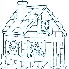 Раскраска Три поросенка Раскраска Три поросенка