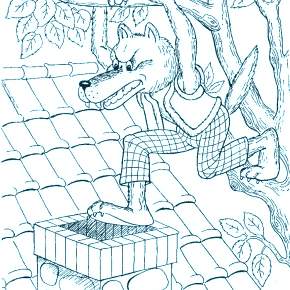 Раскраска Три поросенка Раскраска Три поросенка