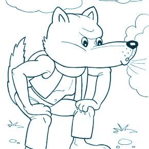 Раскраска Три поросенка Раскраска Три поросенка