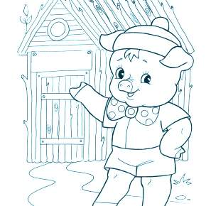 Раскраска Три поросенка Раскраска Три поросенка