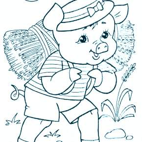 Раскраска Три поросенка Раскраска Три поросенка