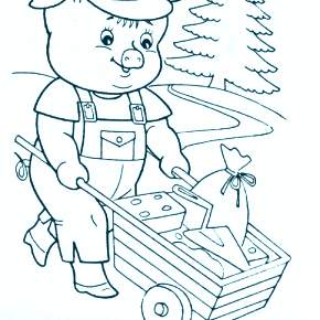 Раскраска Три поросенка Раскраска Три поросенка