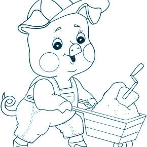 Раскраска Три поросенка Раскраска Три поросенка