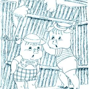 Раскраска Три поросенка Раскраска Три поросенка