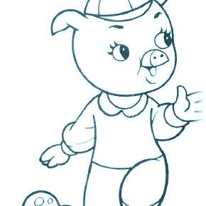 Раскраска Три поросенка Раскраска Три поросенка