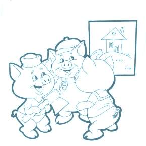 Раскраска Три поросенка Раскраска Три поросенка