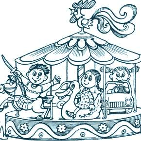 Раскраска Карусель Раскраска Карусель
