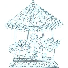 Раскраска Карусель Раскраска Карусель