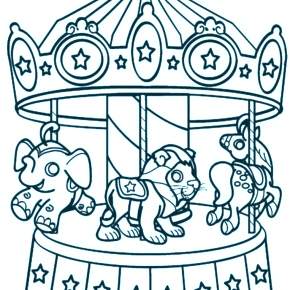 Раскраска Карусель Раскраска Карусель
