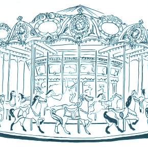 Раскраска Карусель Раскраска Карусель