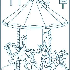 Раскраска Карусель Раскраска Карусель