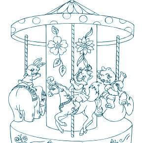 Раскраска Карусель Раскраска Карусель