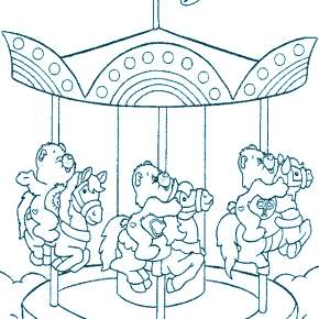 Раскраска Карусель Раскраска Карусель