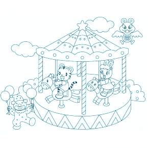 Раскраска Карусель Раскраска Карусель