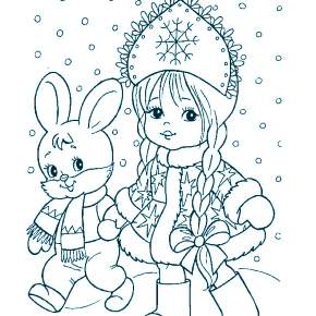 Раскраска Снегурочка Раскраска Снегурочка