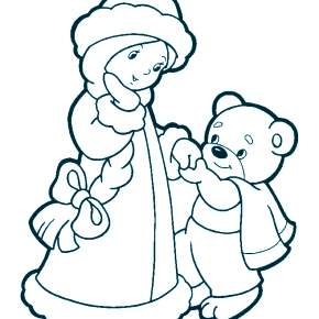 Раскраска Снегурочка Раскраска Снегурочка