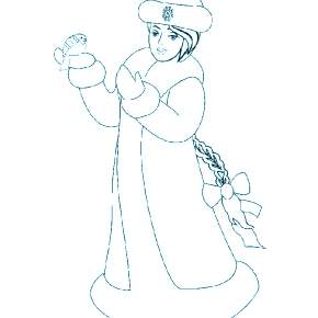 Раскраска Снегурочка Раскраска Снегурочка