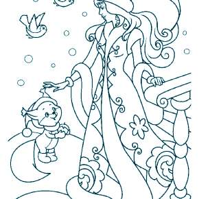 Раскраска Снегурочка Раскраска Снегурочка