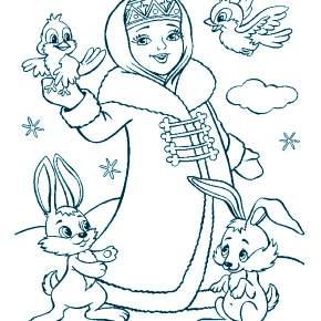 Раскраска Снегурочка Раскраска Снегурочка