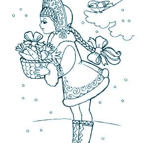 Раскраска Снегурочка Раскраска Снегурочка
