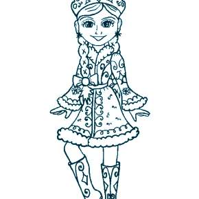 Раскраска Снегурочка Раскраска Снегурочка