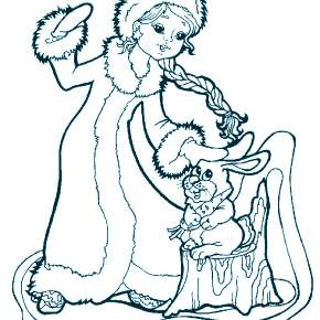 Раскраска Снегурочка Раскраска Снегурочка