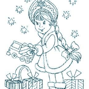 Раскраска Снегурочка Раскраска Снегурочка
