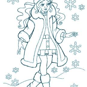 Раскраска Снегурочка Раскраска Снегурочка
