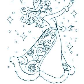 Раскраска Снегурочка Раскраска Снегурочка